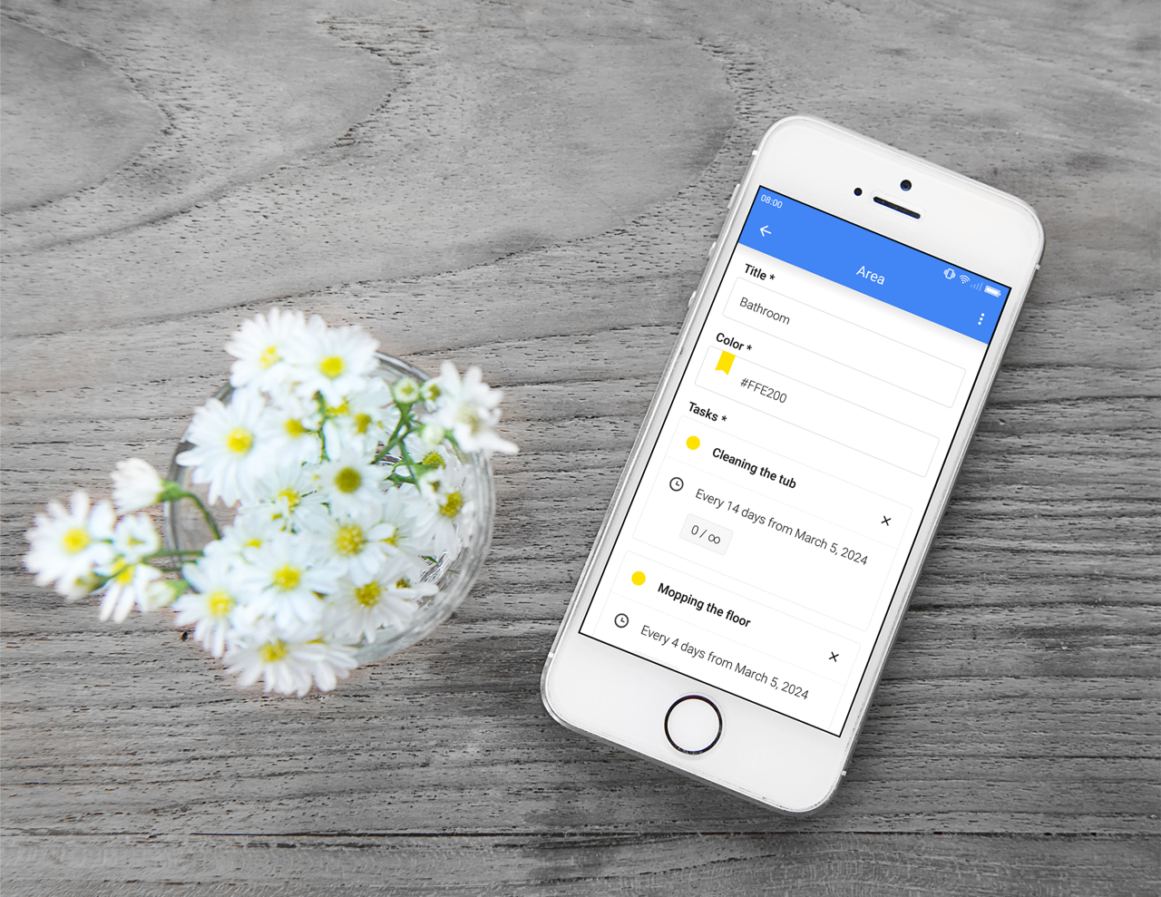 Household chores planner and home cleaning app with daily cleaning checklist.